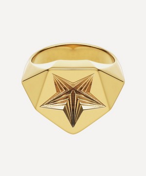 Shaun Leane - Gold Plated Vermeil Silver Star Signet Ring image number 0