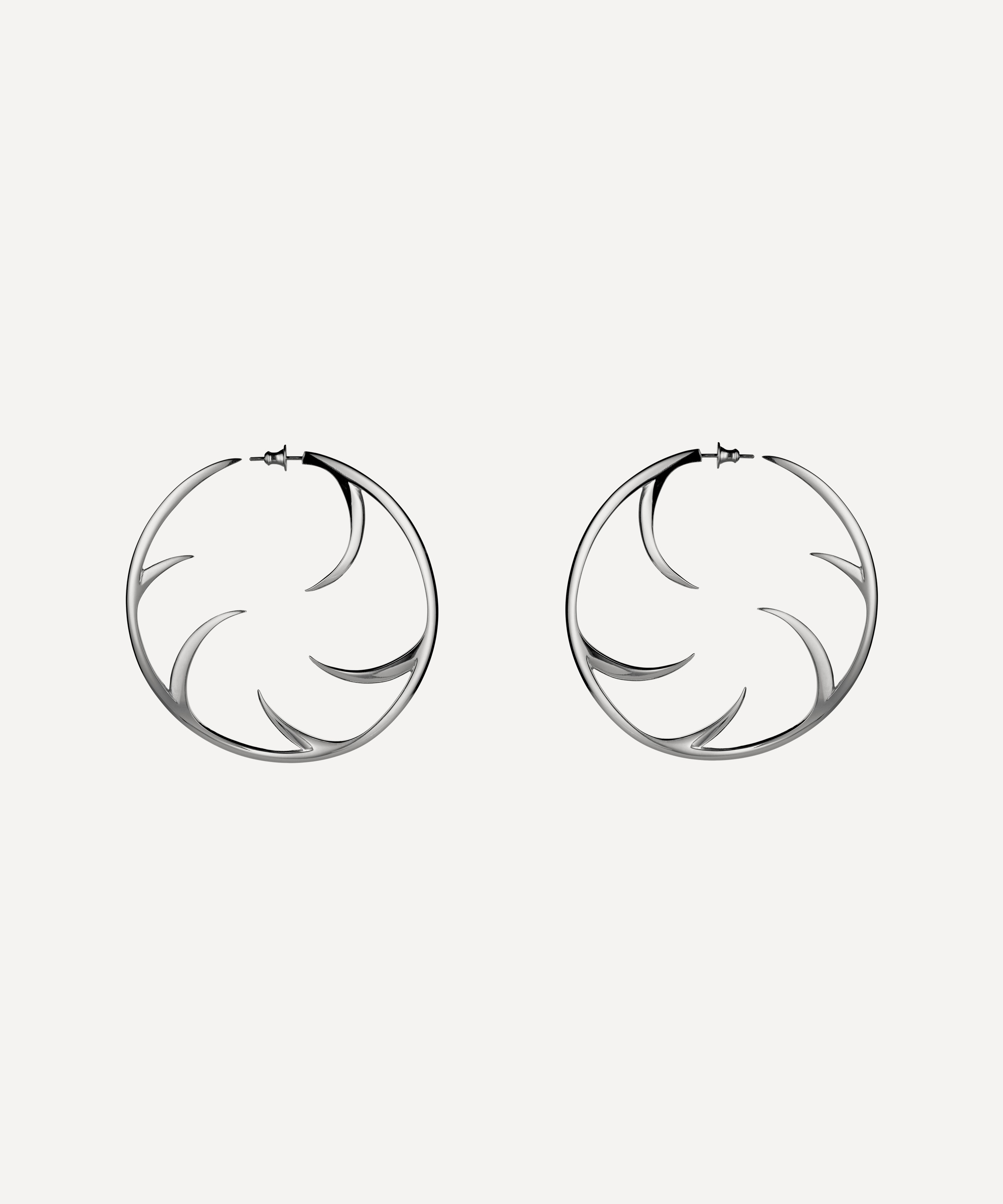Shaun Leane - Silver Cat Claw Statement Hoop Earrings image number 0