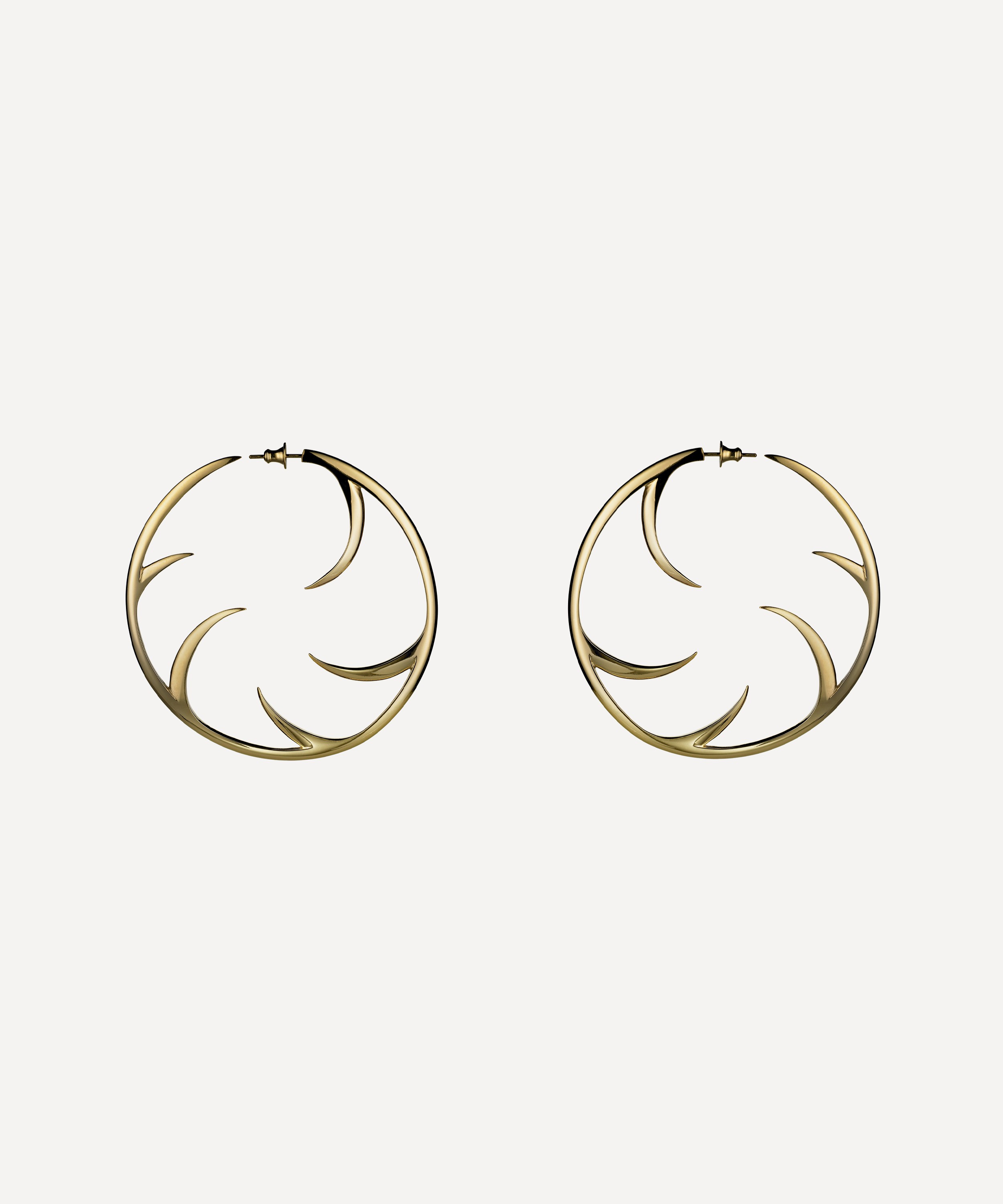 Shaun Leane - Gold Plated Vermeil Silver Cat Claw Statement Hoop Earrings image number 0