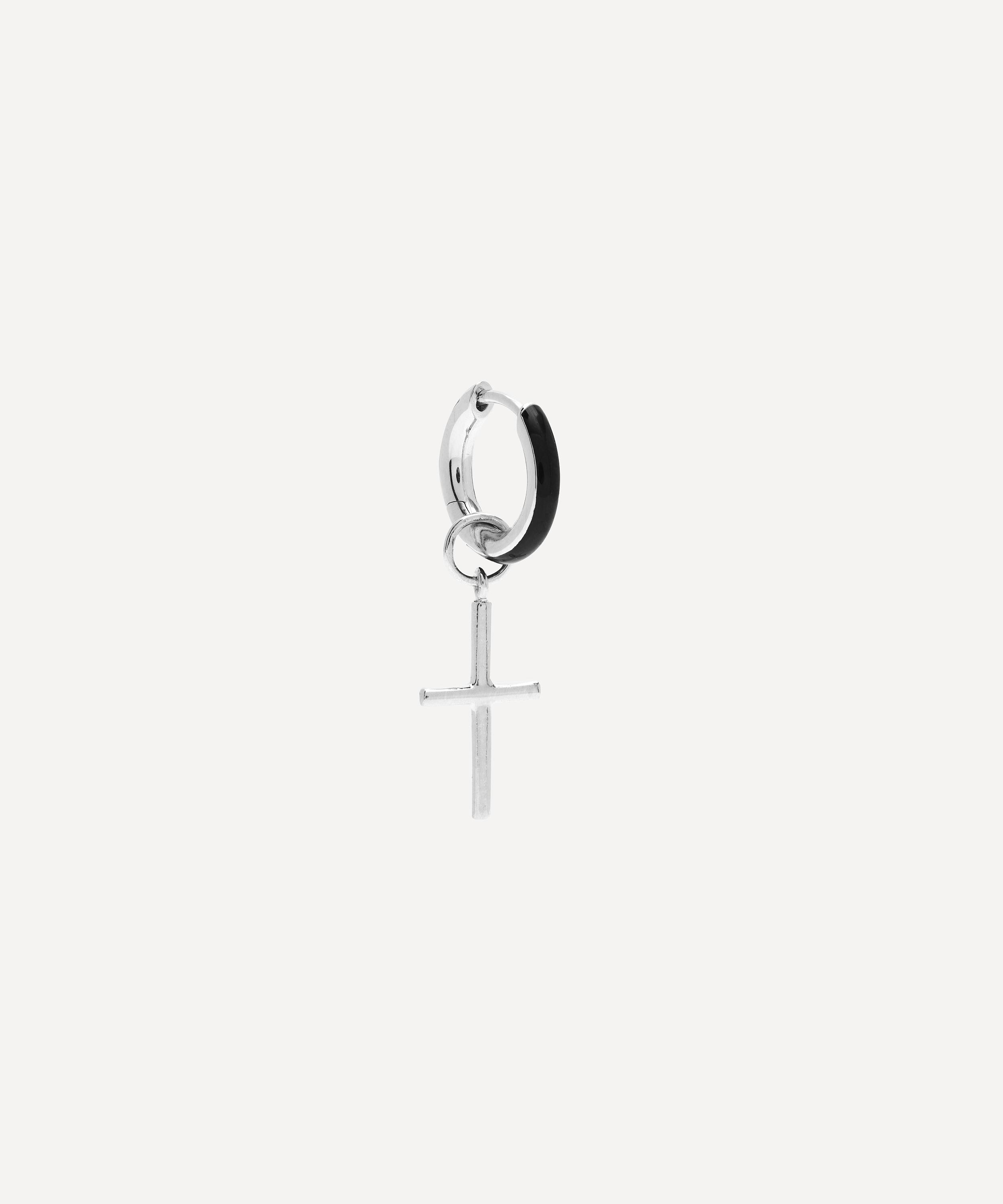 Maria Black - White Rhodium Hey George Huggie Earring image number 0