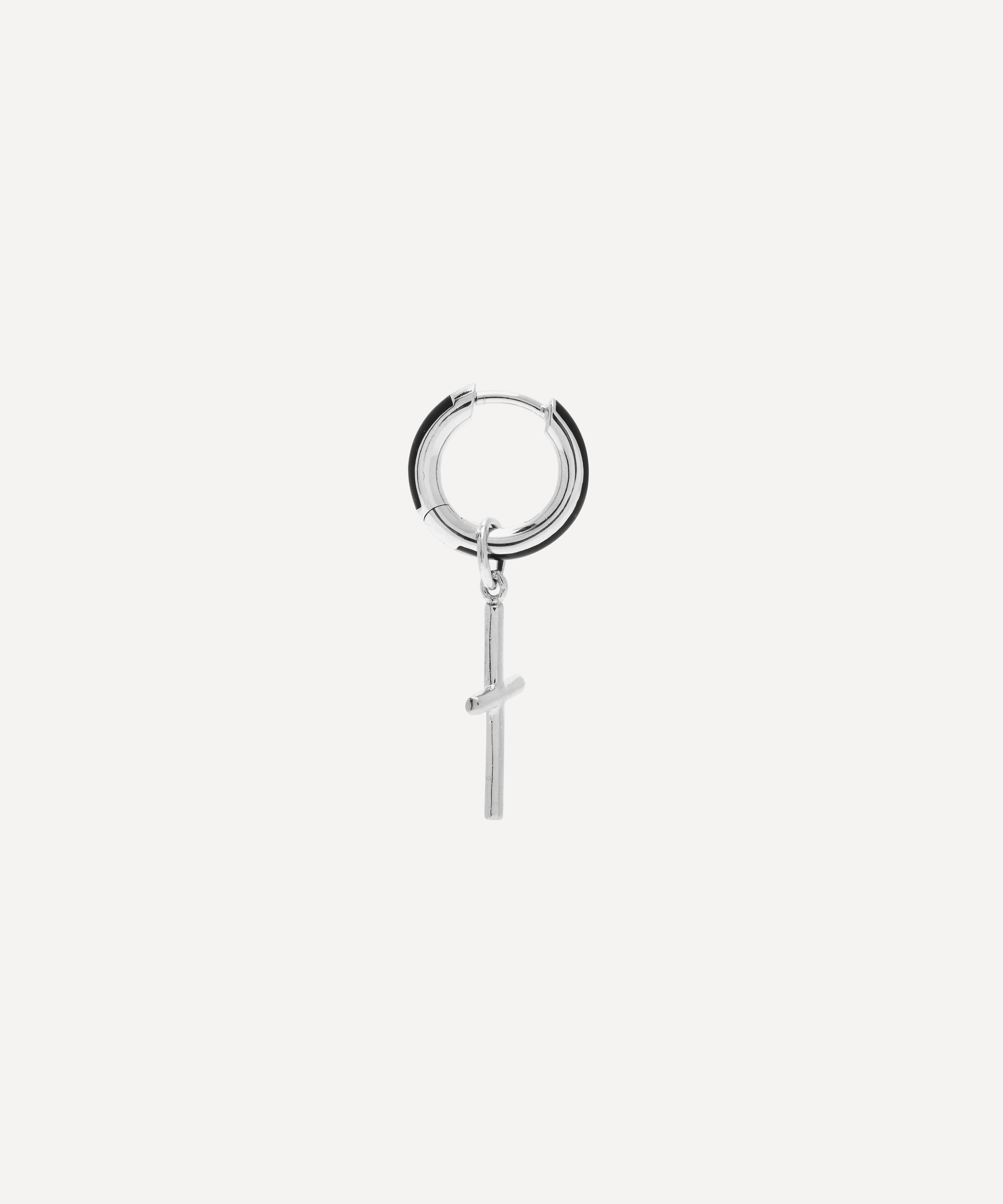 Maria Black - White Rhodium Hey George Huggie Earring image number 1