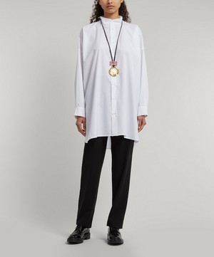 Eskandar - A-Line Collarless Shirt image number 2