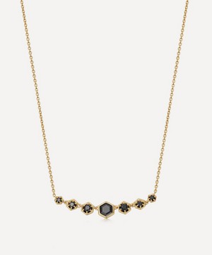 Astley Clarke - Gold Plated Vermeil Silver Deco Black Spinel Pendant Necklace image number 0