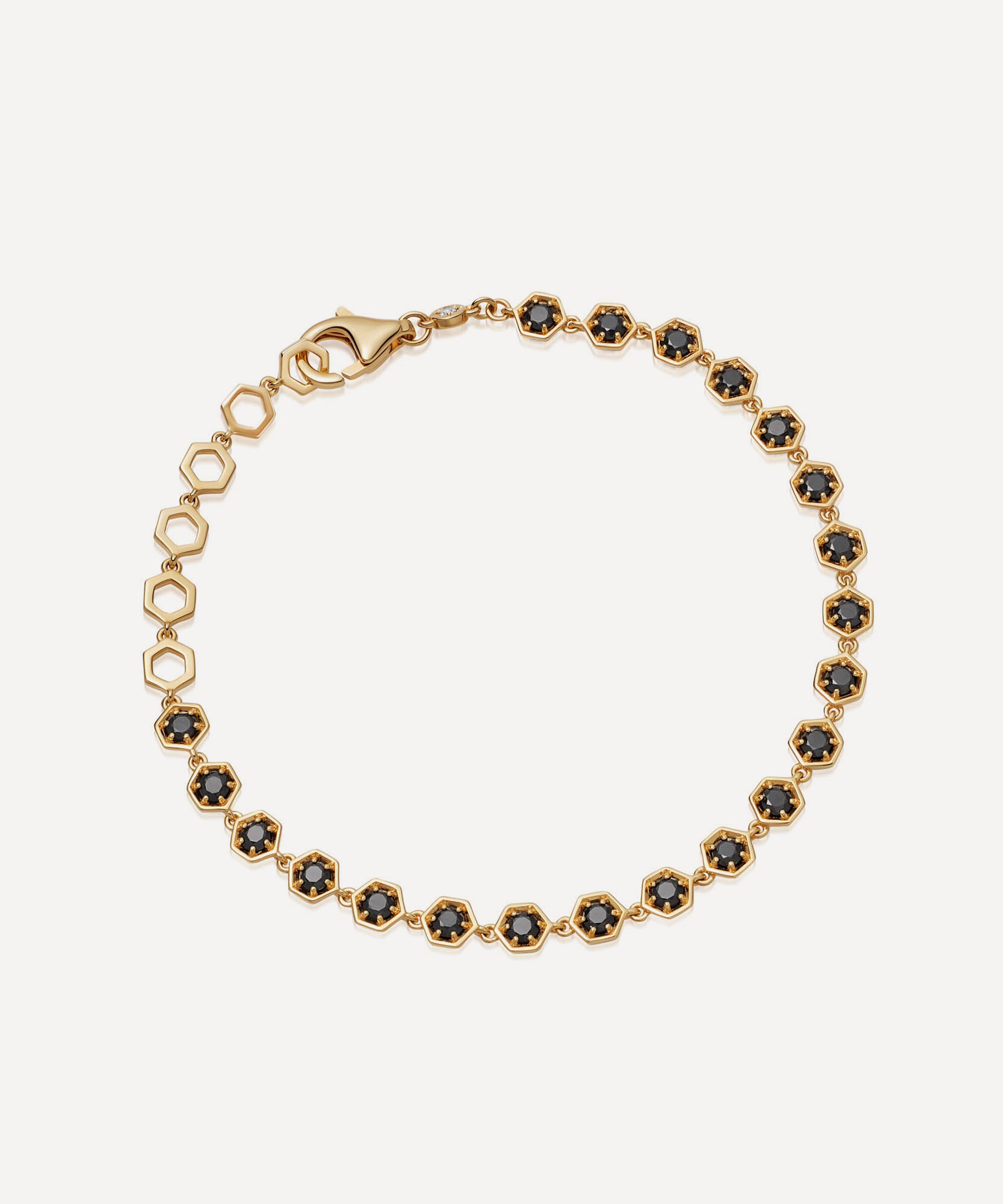 Astley Clarke - Gold Plated Vermeil Silver Deco Black Spinel Bracelet image number 0
