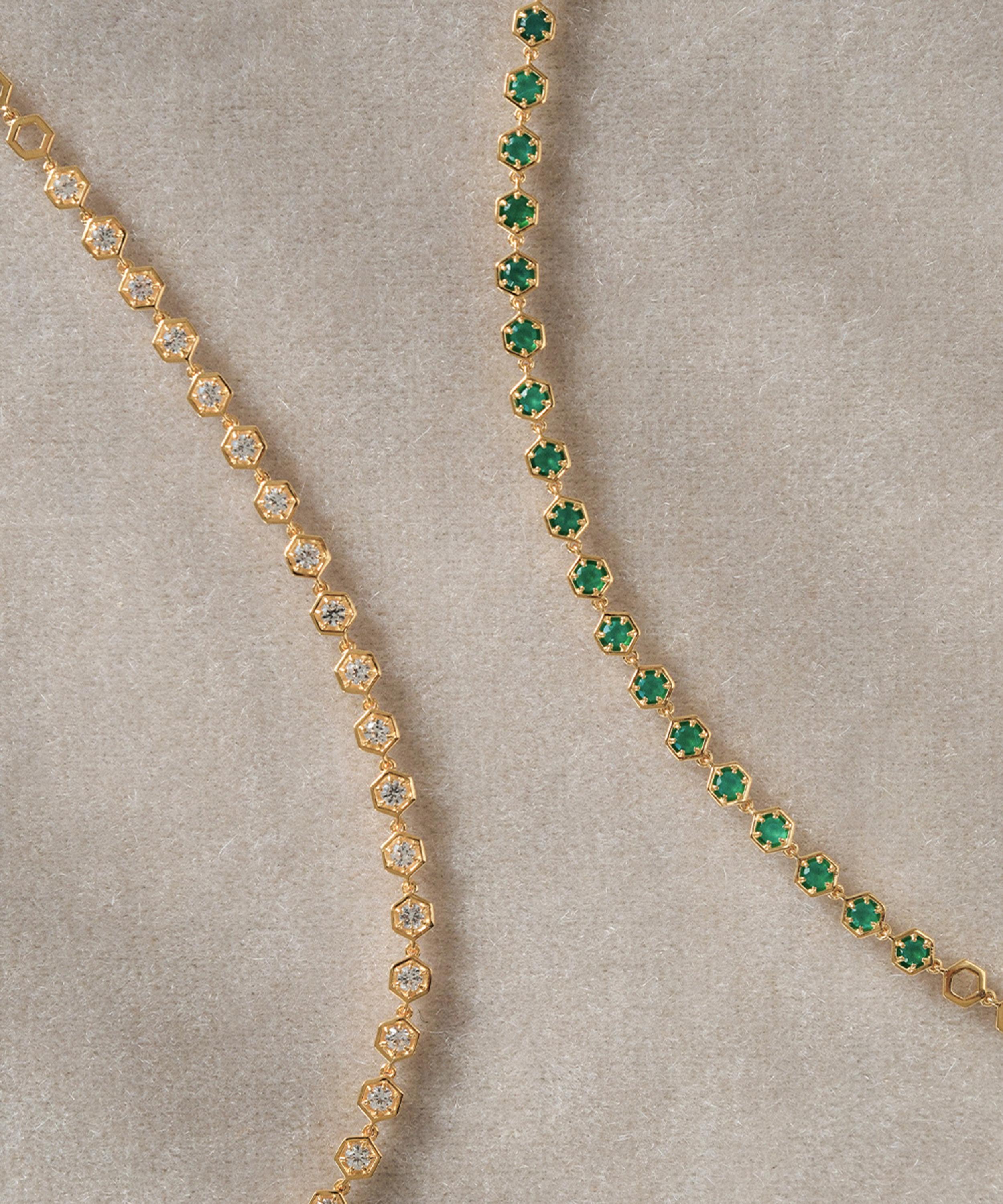 Astley Clarke - Gold Plated Vermeil Silver Deco Green Agate Bracelet image number 3