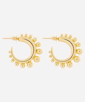 KHIRY - Gold Plated Vermeil Silver Tiny Khartoum Embellished Hoop Earrings image number 2