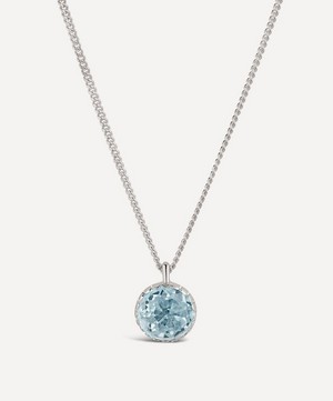 Dinny Hall - Silver Gem Drop Medium Rose Cut Blue Topaz Pendant Necklace image number 0