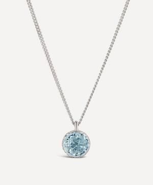 Dinny Hall - Silver Gem Drop Medium Rose Cut Blue Topaz Pendant Necklace image number 0