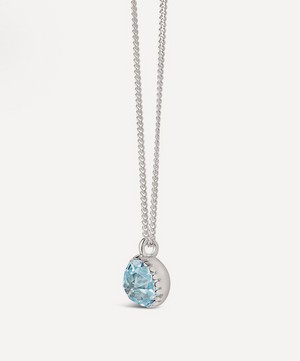Dinny Hall - Silver Gem Drop Medium Rose Cut Blue Topaz Pendant Necklace image number 2