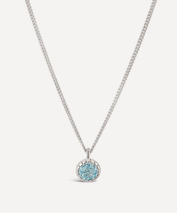 Dinny Hall - Silver Gem Drop Small Rose Cut Blue Topaz Pendant Necklace image number null