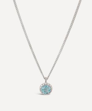 Dinny Hall - Silver Gem Drop Small Rose Cut Blue Topaz Pendant Necklace image number 0