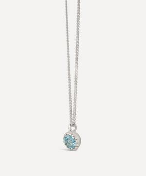 Dinny Hall - Silver Gem Drop Small Rose Cut Blue Topaz Pendant Necklace image number 2