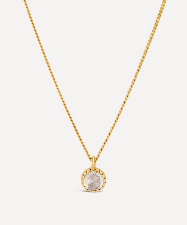 Dinny Hall - 22ct Gold Plated Vermeil Silver Gem Drop Small Rose Cut White Topaz Pendant Necklace image number null