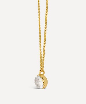 Dinny Hall - 22ct Gold Plated Vermeil Silver Gem Drop Small Rose Cut White Topaz Pendant Necklace image number 2