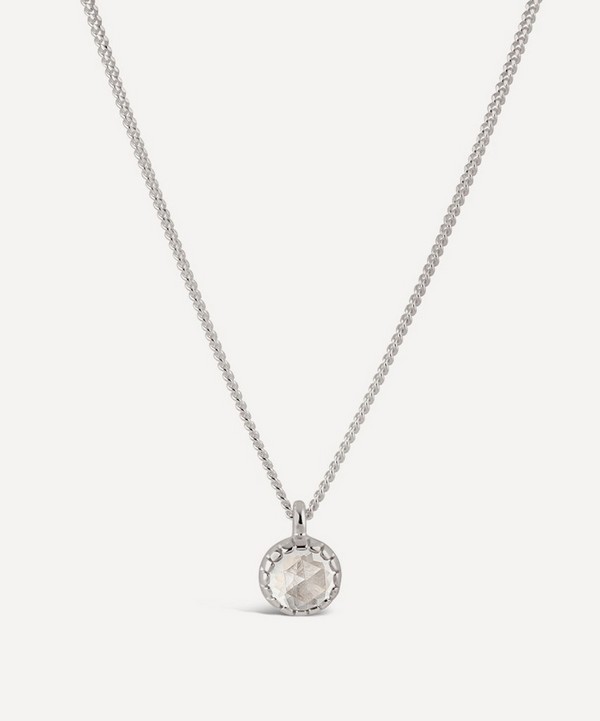 Dinny Hall - Silver Gem Drop Small Rose Cut White Topaz Pendant Necklace