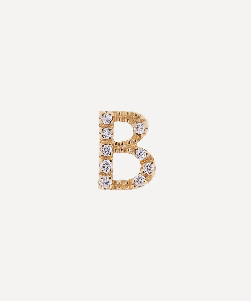 Liberty - 9ct Gold Letter B Diamond Alphabet Single Stud Earring