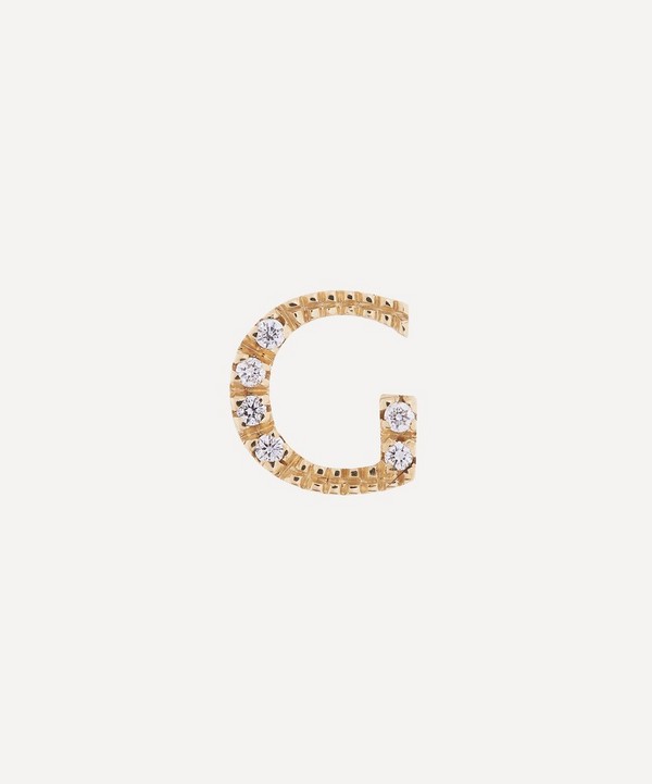 Liberty - 9ct Gold Letter G Diamond Alphabet Single Stud Earring image number null