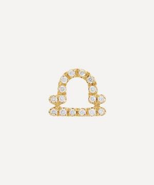 18ct Gold Libra Diamond Celestial Single Stud Earring