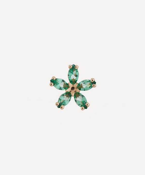 Liberty - 9ct Gold Bloomy Emerald Single Stud Earring image number null