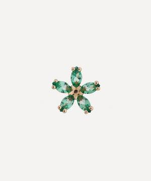9ct Gold Bloomy Emerald Single Stud Earring