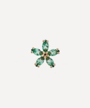 Liberty - 9ct Gold Bloomy Emerald Single Stud Earring image number 0
