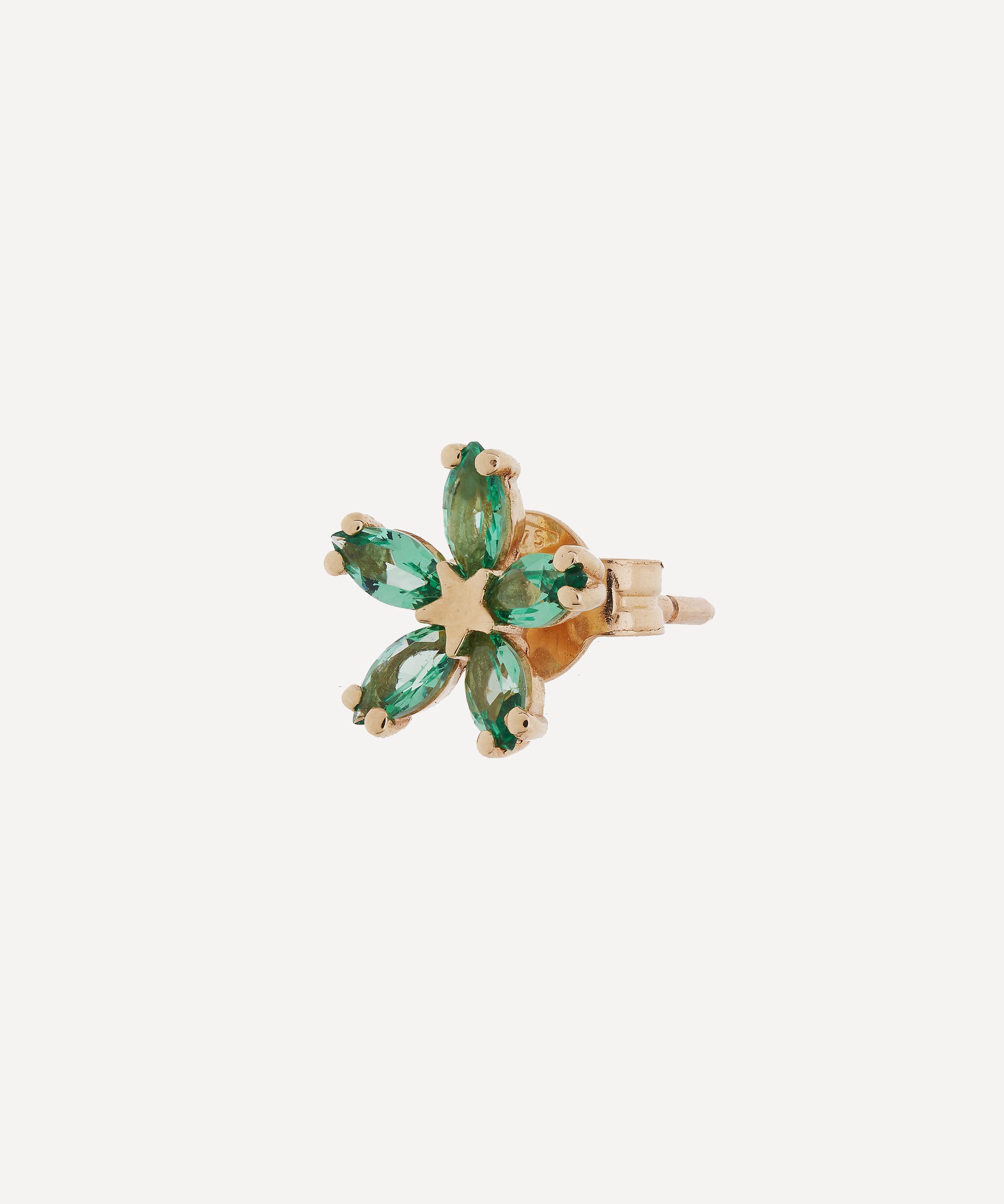 Liberty - 9ct Gold Bloomy Emerald Single Stud Earring image number 2