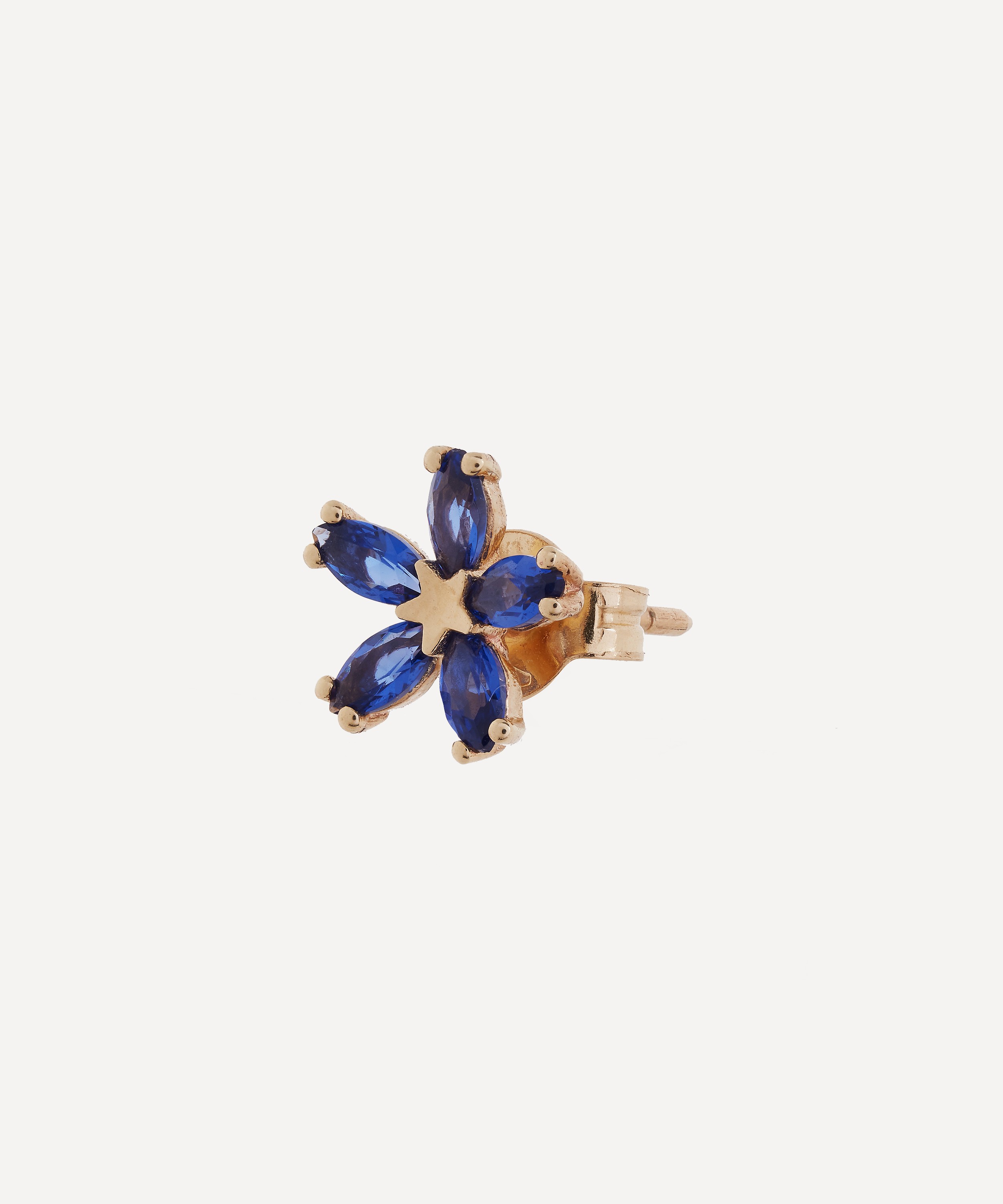 Liberty - 9ct Gold Bloomy Blue Sapphire Single Stud Earring image number 2