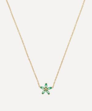 Liberty - 9ct Gold Bloomy Emerald Pendant Necklace image number 0