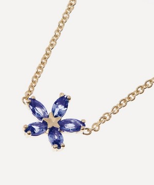 Liberty - 9ct Gold Bloomy Blue Sapphire Pendant Necklace image number 3