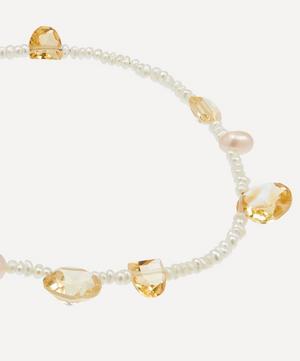 By Pariah - 14ct Gold Plated Vermeil Silver The Dancing Sun Citrine and Pearl Beaded Bracelet image number 3