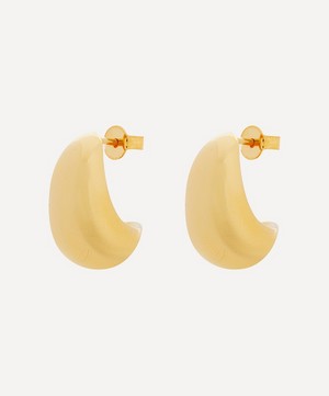 By Pariah - 18ct Gold Plated Vermeil Silver The Curve Hoop Earrings image number 2