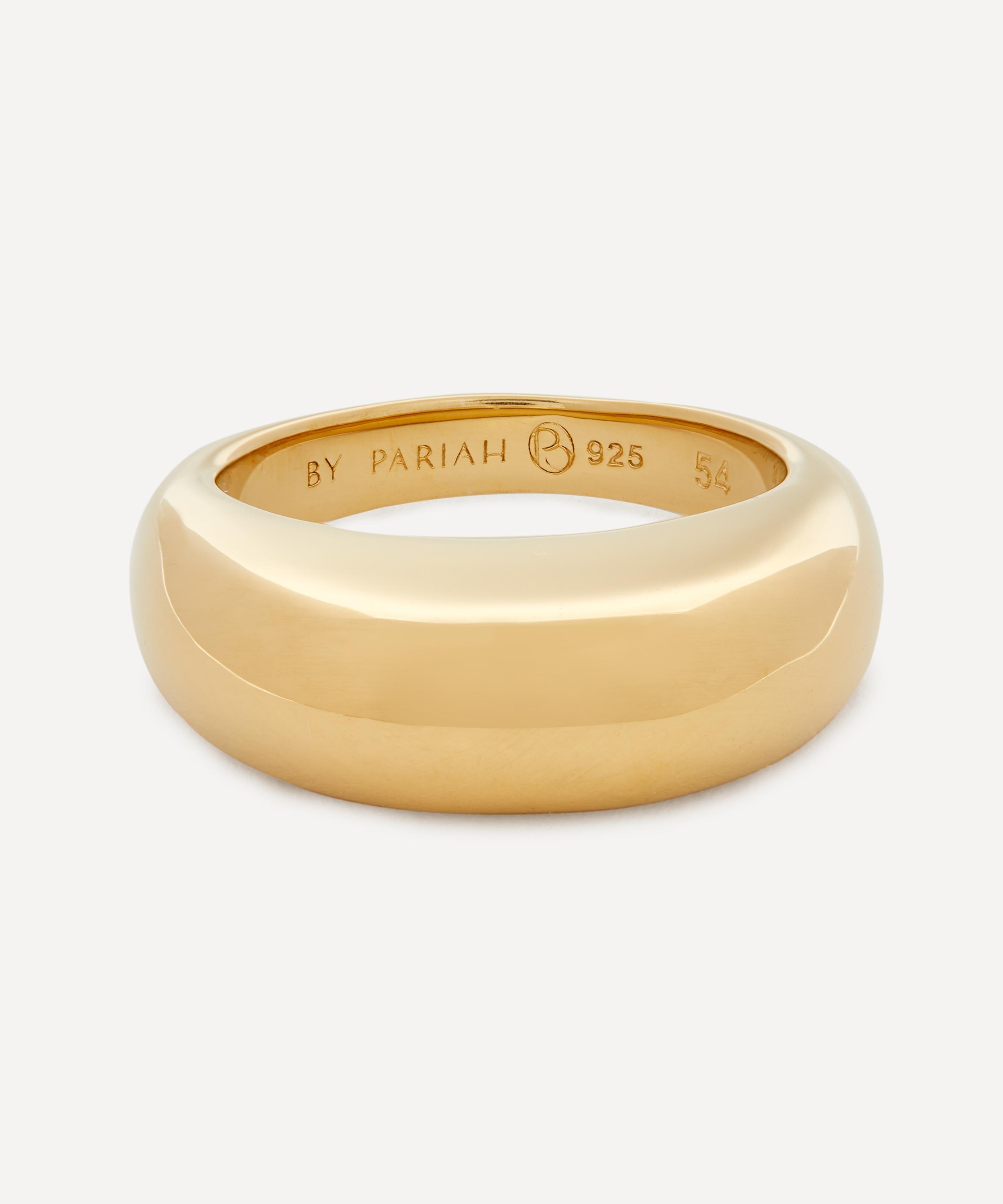 By Pariah - 14ct Gold-Plated Vermeil Silver Curve Band Ring image number 0