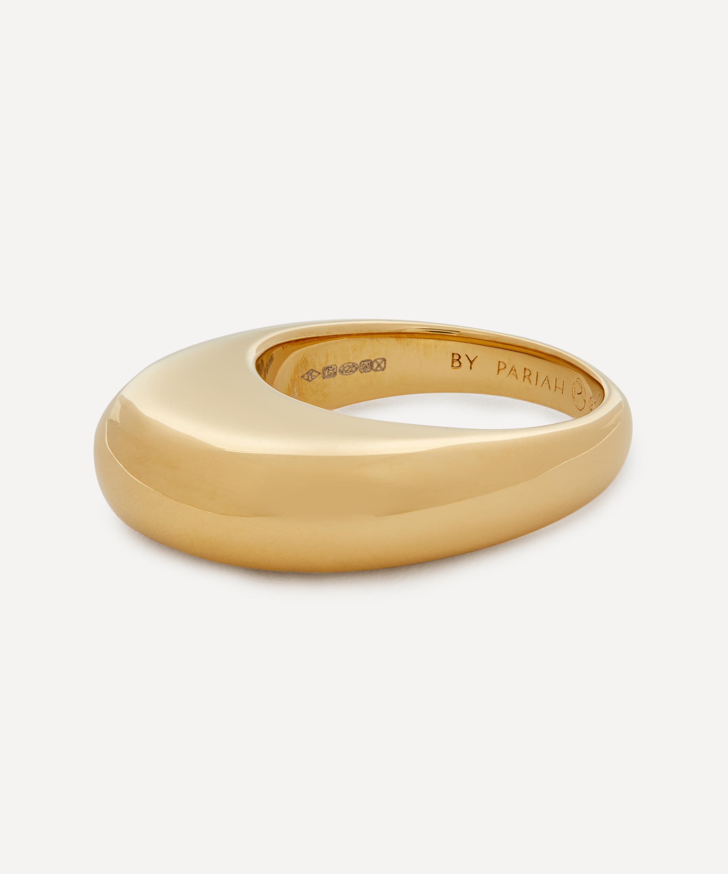 By Pariah - 14ct Gold-Plated Vermeil Silver Curve Band Ring image number 2