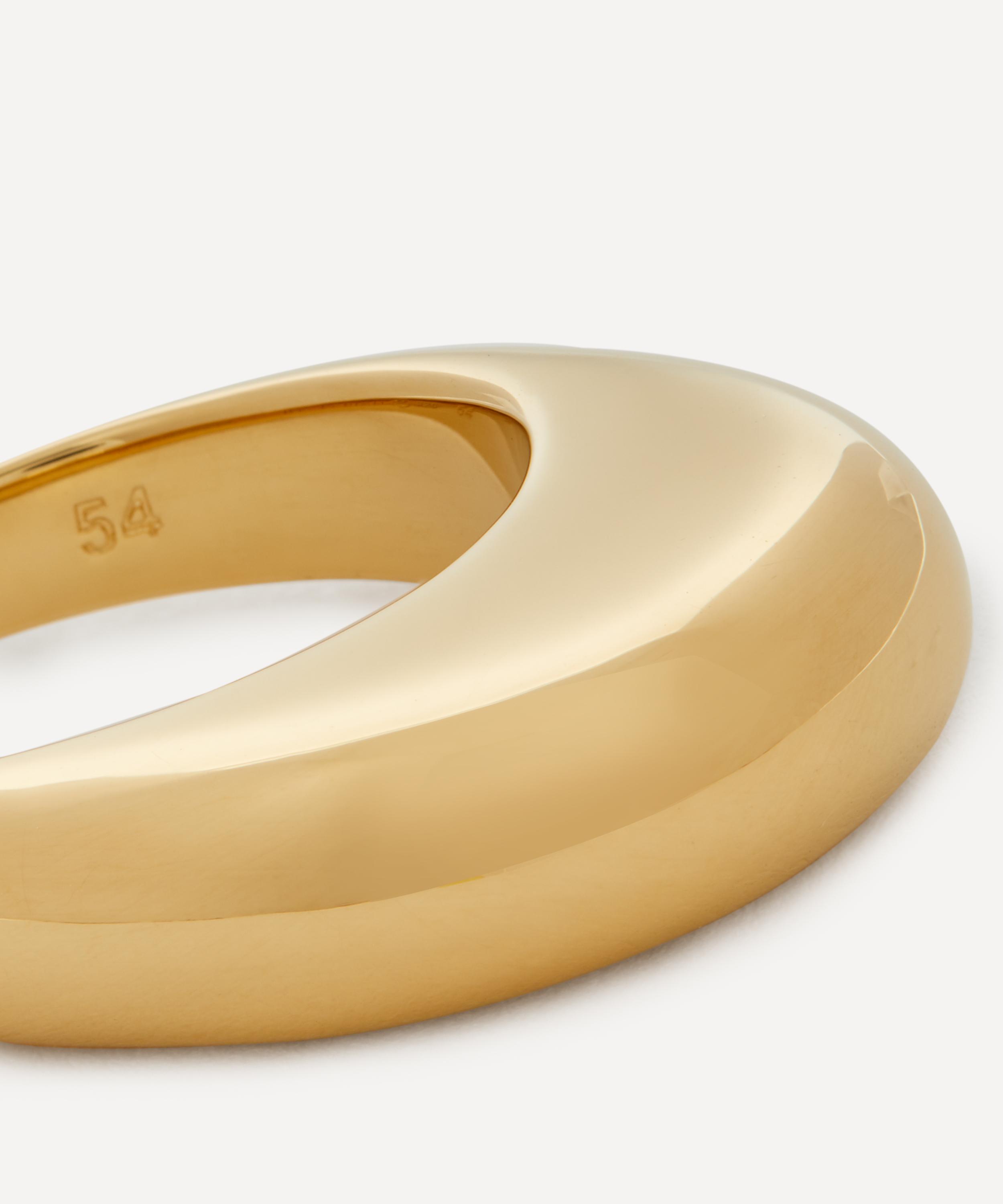 By Pariah - 14ct Gold-Plated Vermeil Silver Curve Band Ring image number 3