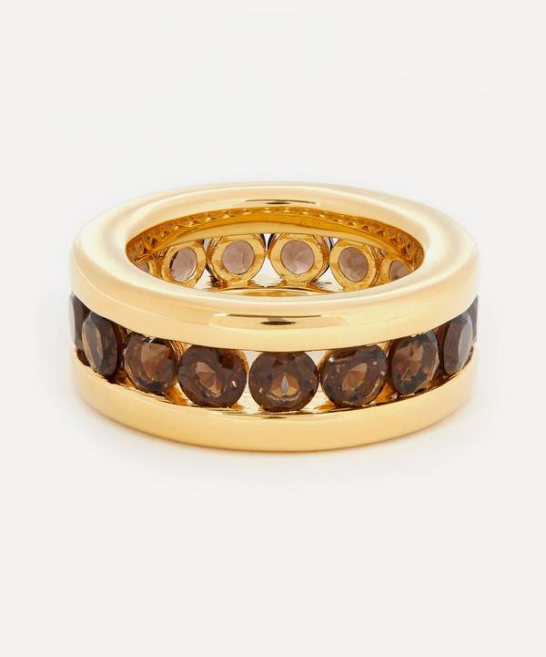 By Pariah - 14ct Gold Plated Vermeil Silver The Robyn Smoky Quartz Cocktail Ring