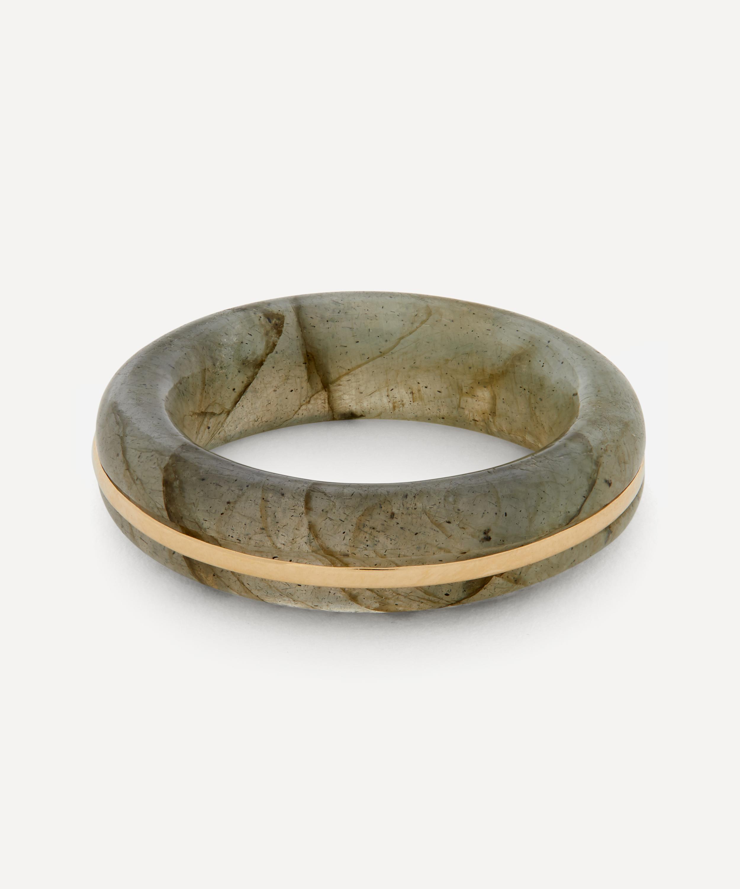 By Pariah - 14ct Gold Essential Labradorite Stacking Ring image number 0