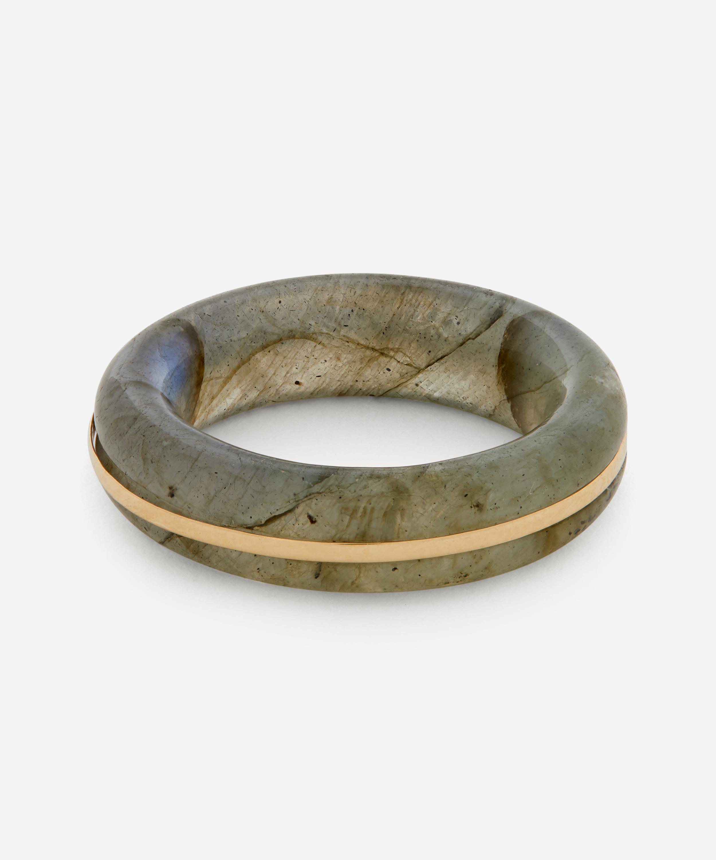 By Pariah - 14ct Gold Essential Labradorite Stacking Ring image number 2