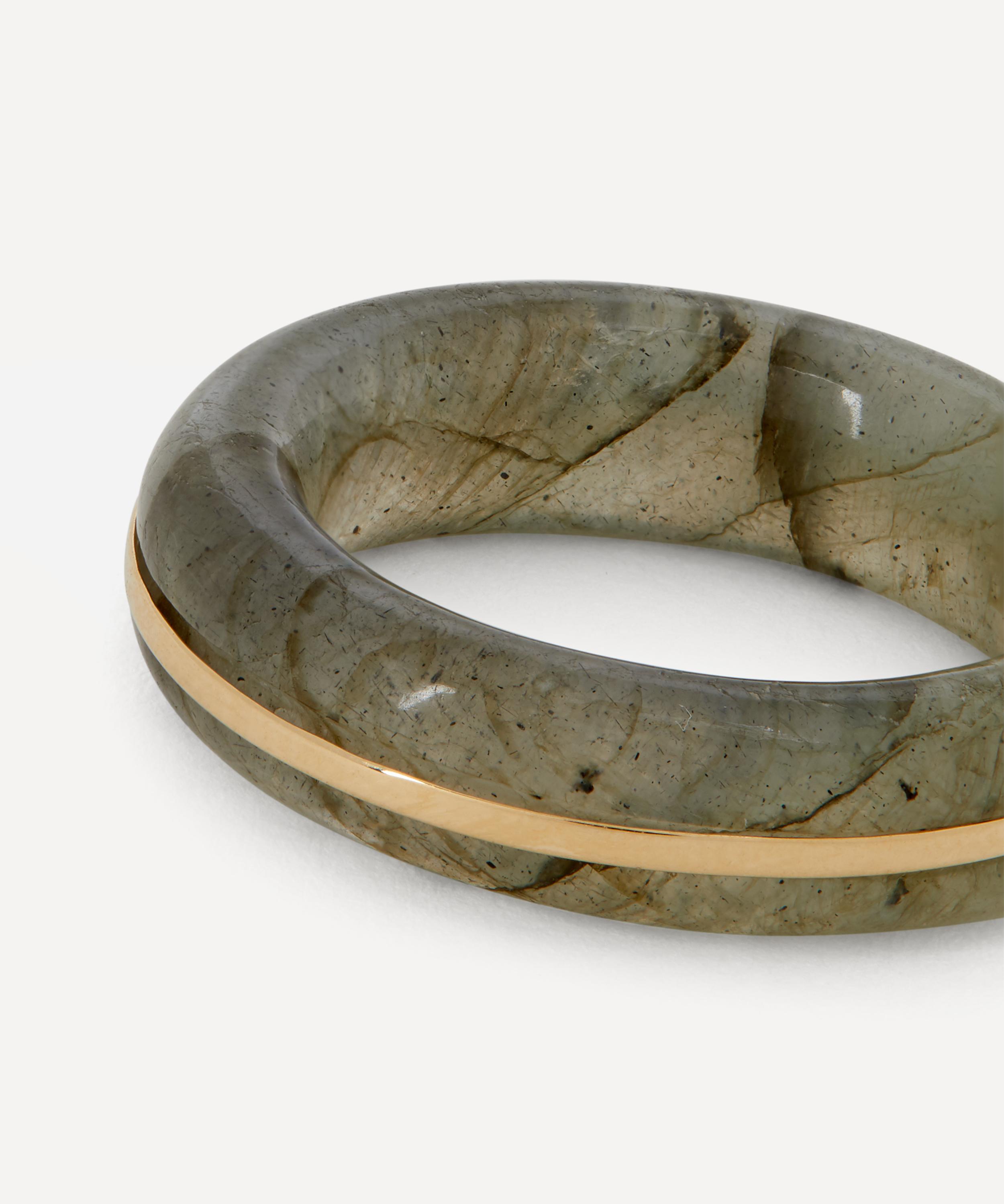 By Pariah - 14ct Gold Essential Labradorite Stacking Ring image number 3