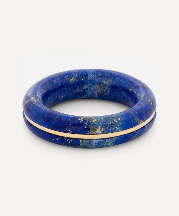 By Pariah - 14ct Gold Essential Lapis Lazuli Stacking Ring image number null