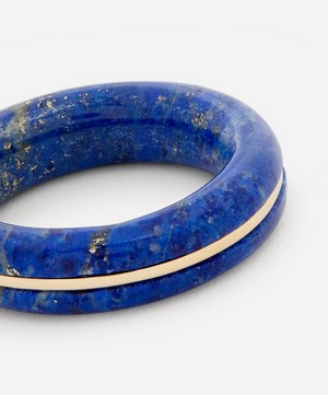 By Pariah - 14ct Gold Essential Lapis Lazuli Stacking Ring image number 3