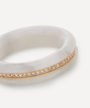 By Pariah - 14ct Gold Stone Linings White Marble and Diamond Ring image number 3