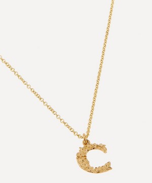 Alex Monroe - 18ct Gold Teeny Tiny Floral Letter C Alphabet Pendant Necklace image number 3