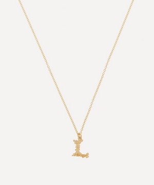 Alex Monroe - 18ct Gold Teeny Tiny Floral Letter L Alphabet Pendant Necklace image number 0