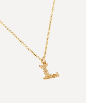Alex Monroe - 18ct Gold Teeny Tiny Floral Letter L Alphabet Pendant Necklace image number 3