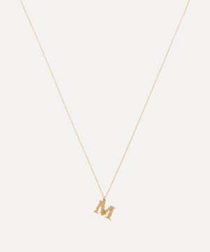 Alex Monroe - 18ct Gold Teeny Tiny Floral Letter M Alphabet Pendant Necklace image number 2