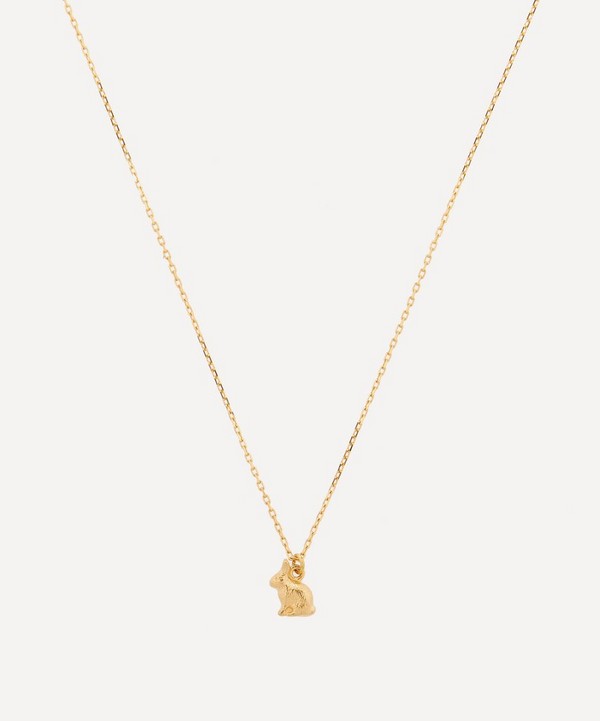 Alex Monroe - 18ct Gold Teeny Tiny Sitting Bunny Pendant Necklace image number null