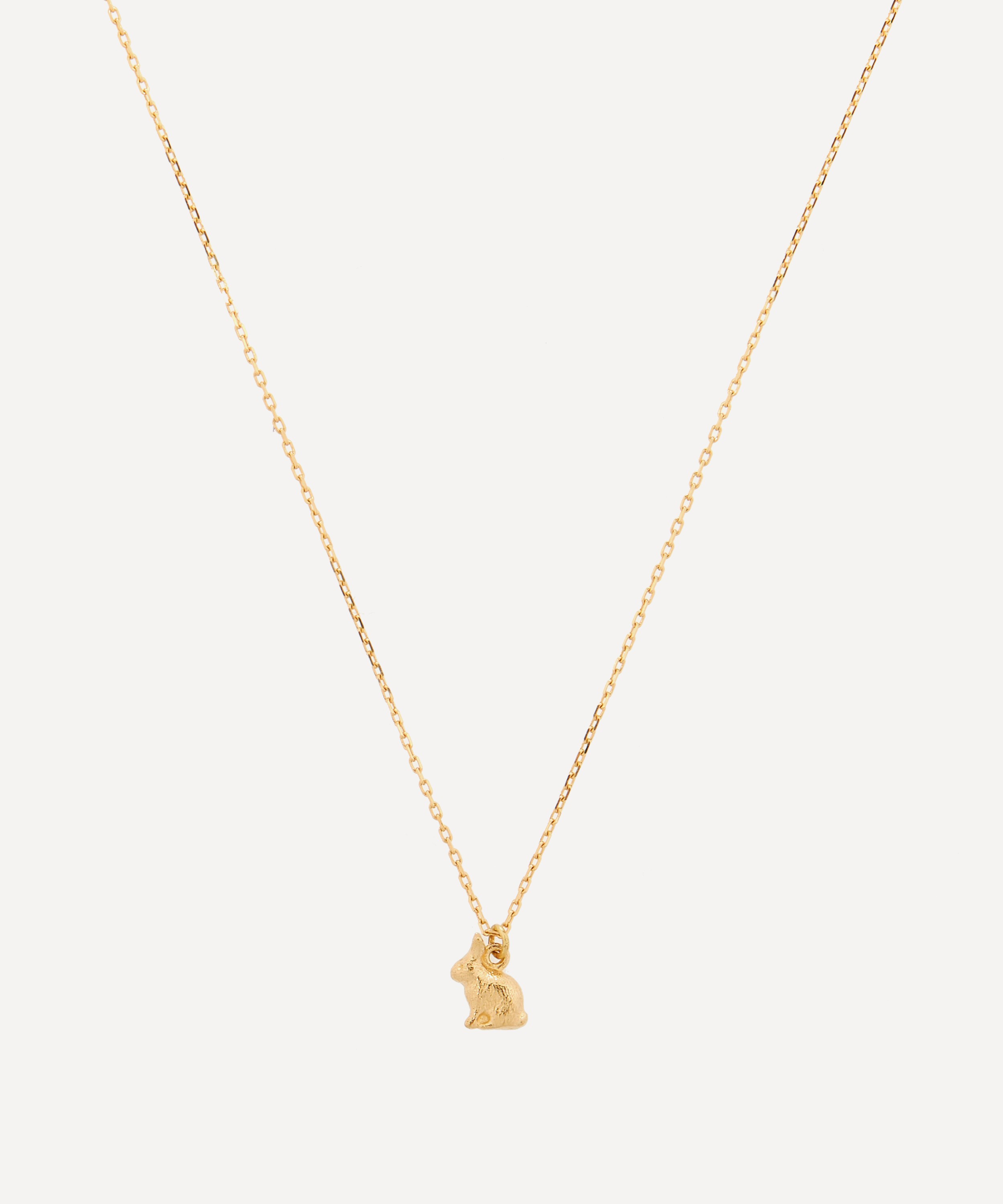 Alex Monroe - 18ct Gold Teeny Tiny Sitting Bunny Pendant Necklace