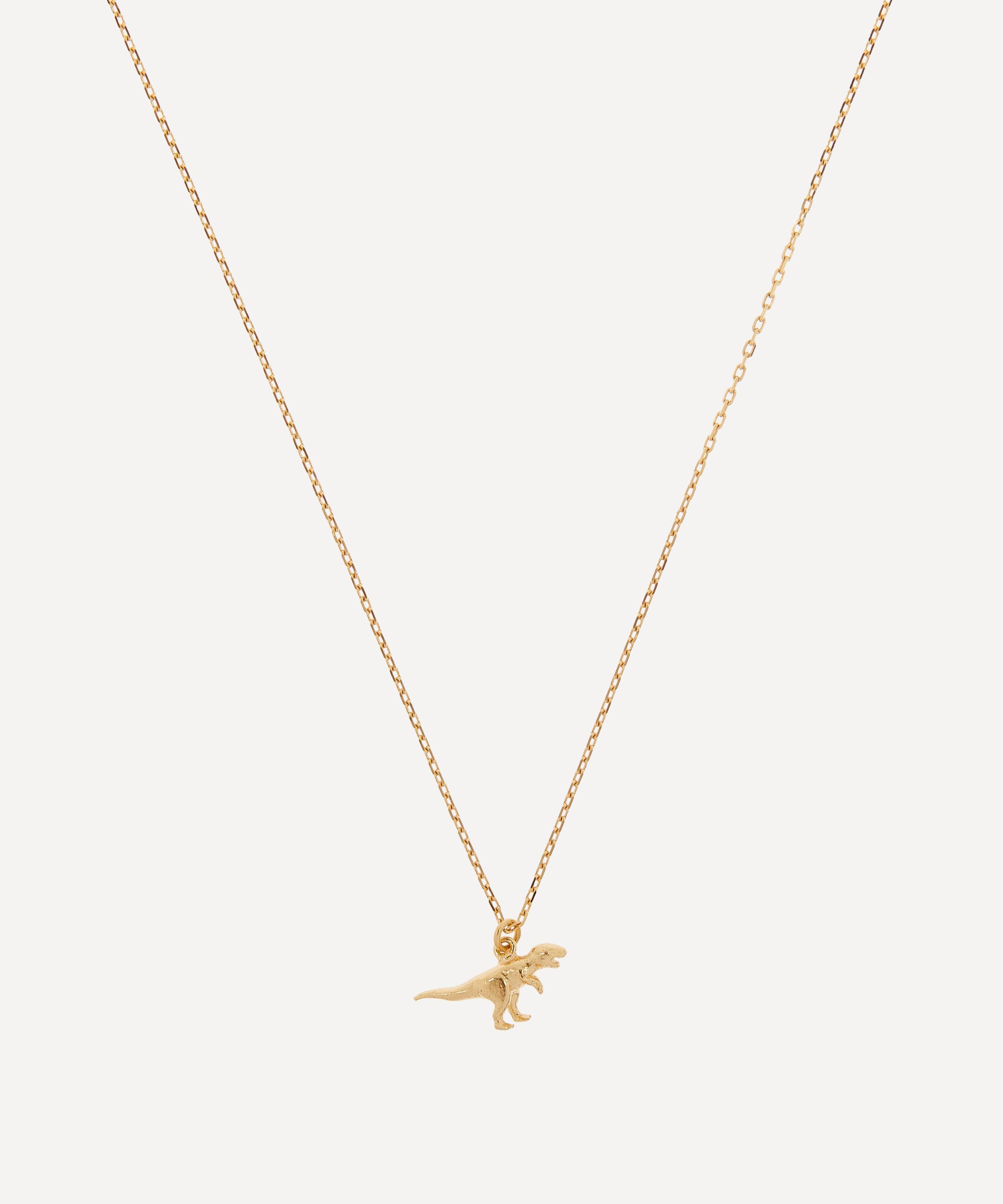 Alex Monroe - 18ct Gold Teeny Tiny Tyrannosaurus Rex Pendant Necklace