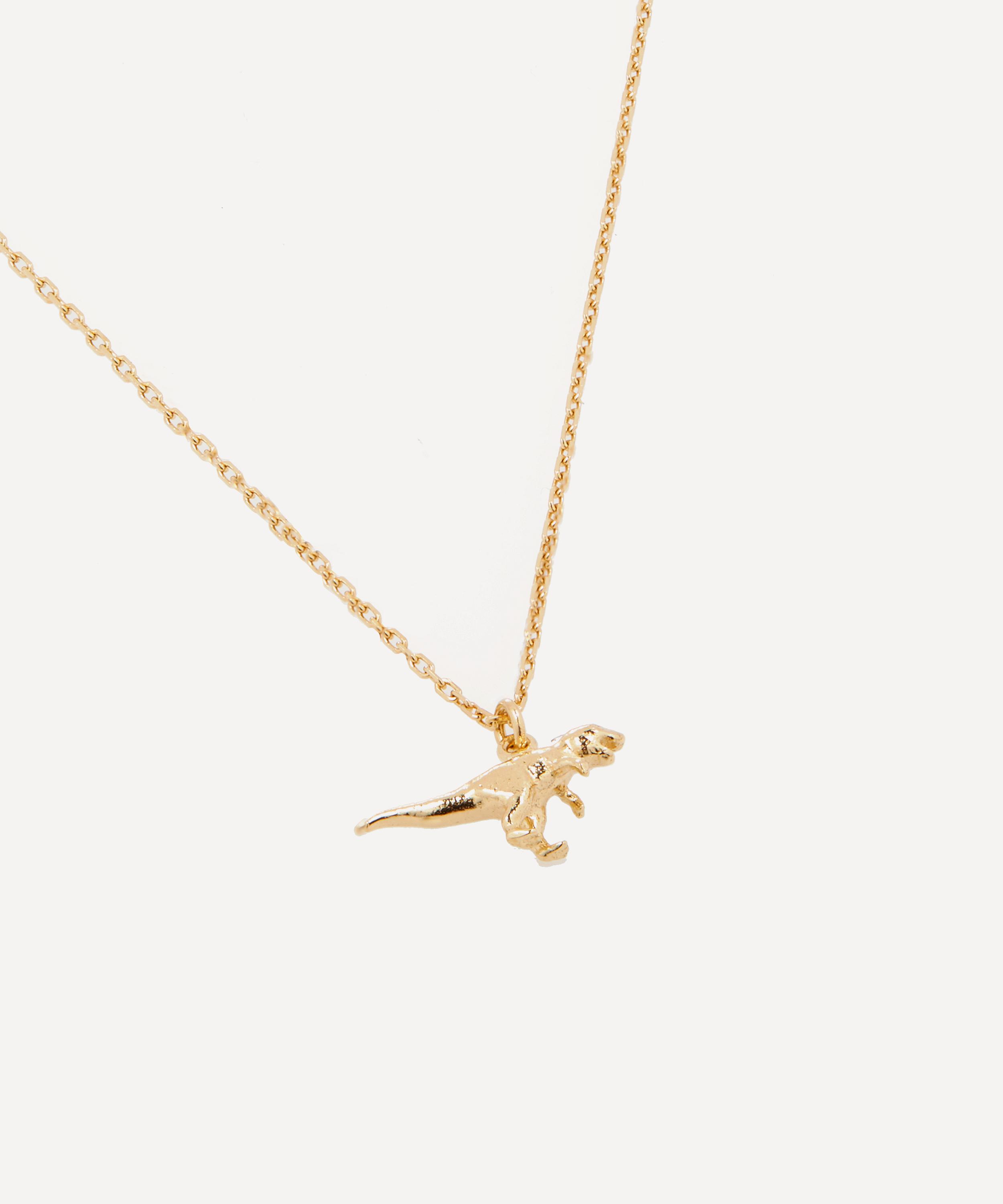 Alex Monroe - 18ct Gold Teeny Tiny Tyrannosaurus Rex Pendant Necklace image number 3