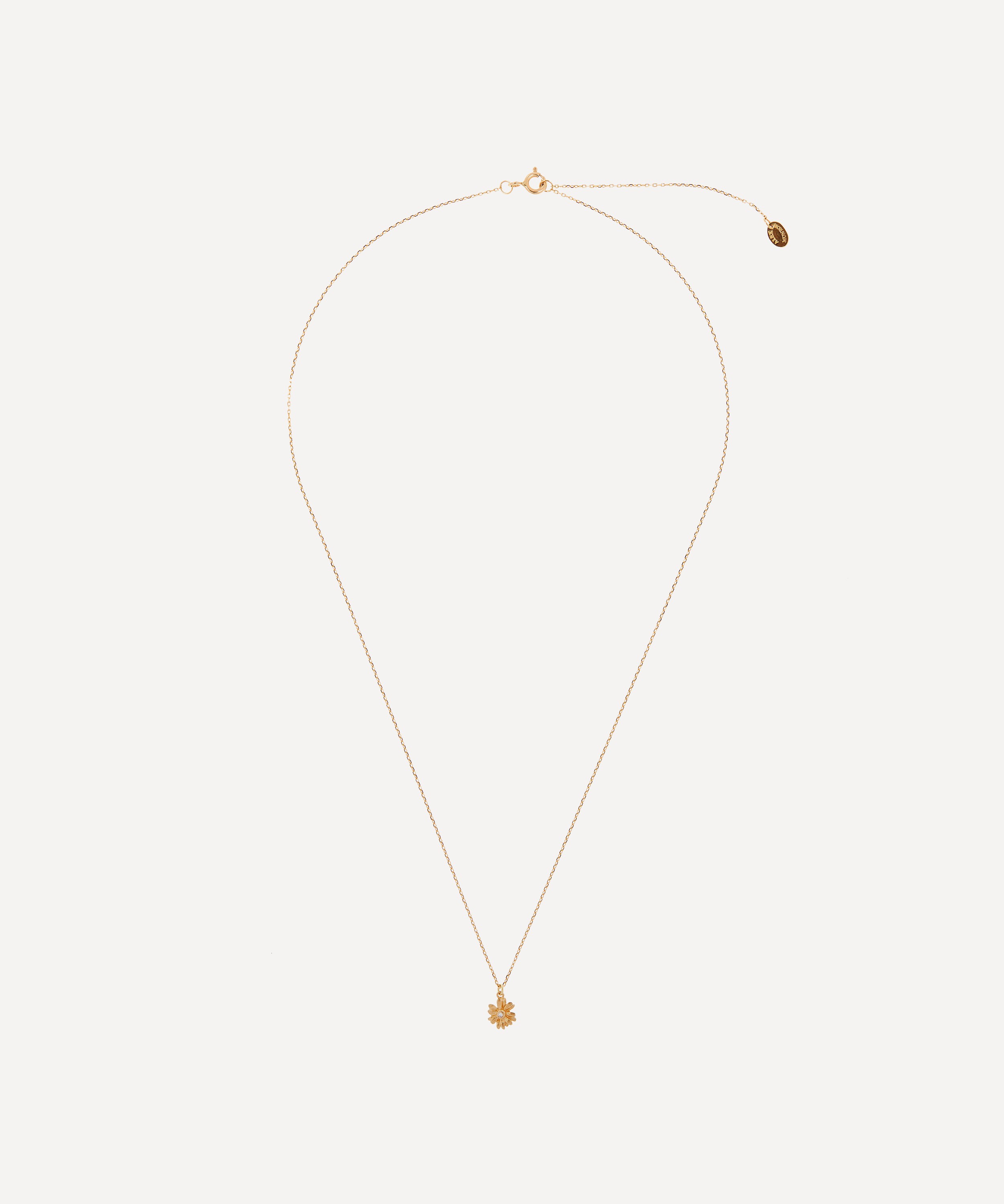 Alex Monroe - 18ct Gold Teeny Tiny Diamond Daisy Pendant Necklace image number 2